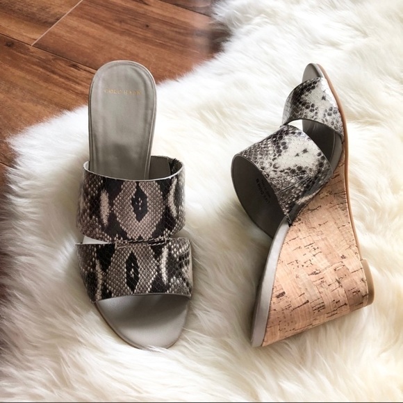 Cole Haan Acoma Wedge II Roccia Snake Print Sandal - Picture 1 of 9